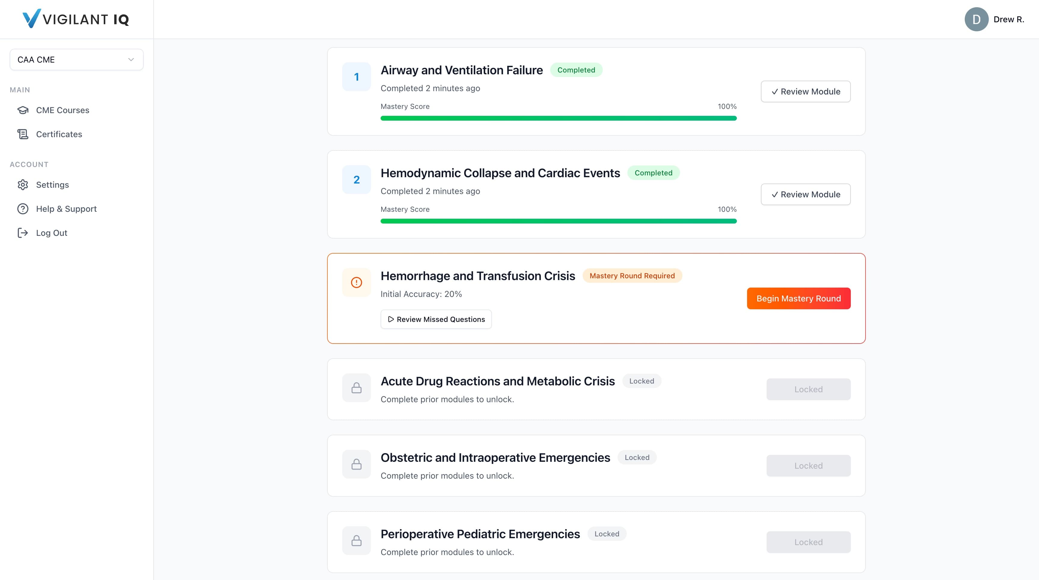 Vigilant IQ CME Platform - Case-Based Learning